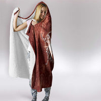 New Zealand Matariki Pohutukawa Hooded Blanket Maori Moko Red Galaxy