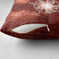 New Zealand Matariki Pohutukawa Pillow Cover Maori Moko Red Galaxy
