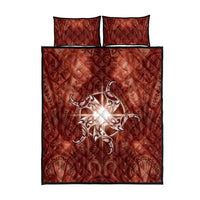 New Zealand Matariki Pohutukawa Quilt Bed Set Maori Moko Red Galaxy