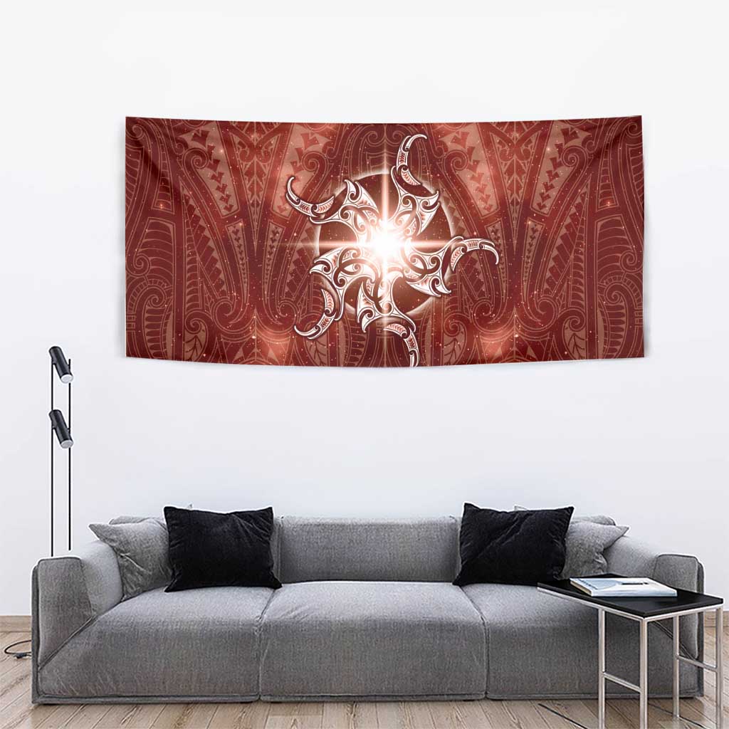 New Zealand Matariki Pohutukawa Tapestry Maori Moko Red Galaxy