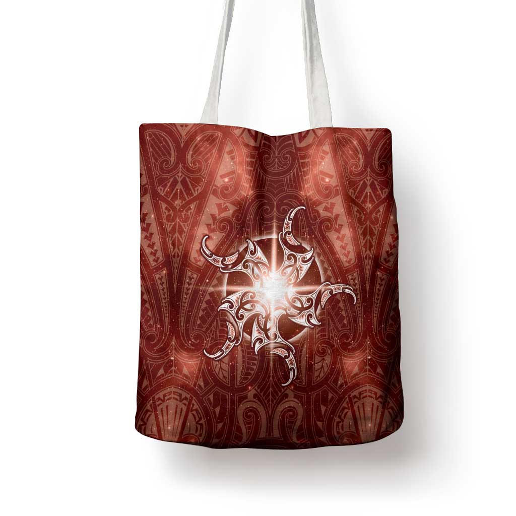 New Zealand Matariki Pohutukawa Tote Bag Maori Moko Red Galaxy