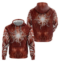 New Zealand Matariki Pohutukawa Zip Hoodie Maori Moko Red Galaxy