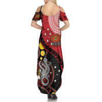 Papua New Guinea And Australia Aboriginal Family Matching Summer Maxi Dress and Hawaiian Shirt Bird Of Paradise And Kangaroo Together LT05 - Polynesian Pride