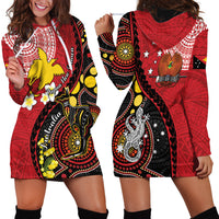 Papua New Guinea And Australia Aboriginal Hoodie Dress Bird Of Paradise And Kangaroo Together LT05 - Polynesian Pride