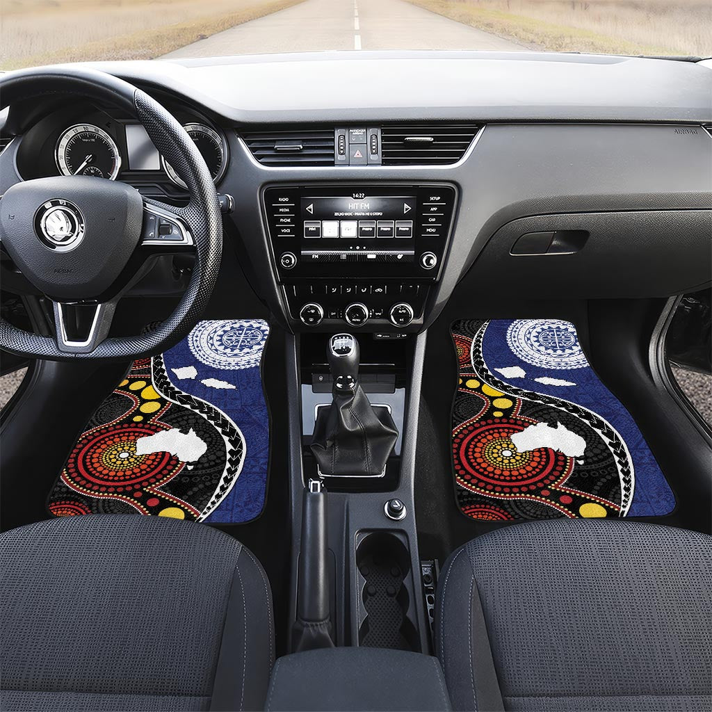 Samoa And Australia Together Car Mats Aboriginal Mix Polynesian