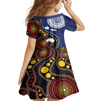 Samoa And Australia Together Family Matching Summer Maxi Dress and Hawaiian Shirt Aboriginal Mix Polynesian