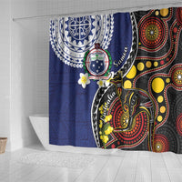 Samoa And Australia Together Shower Curtain Aboriginal Mix Polynesian