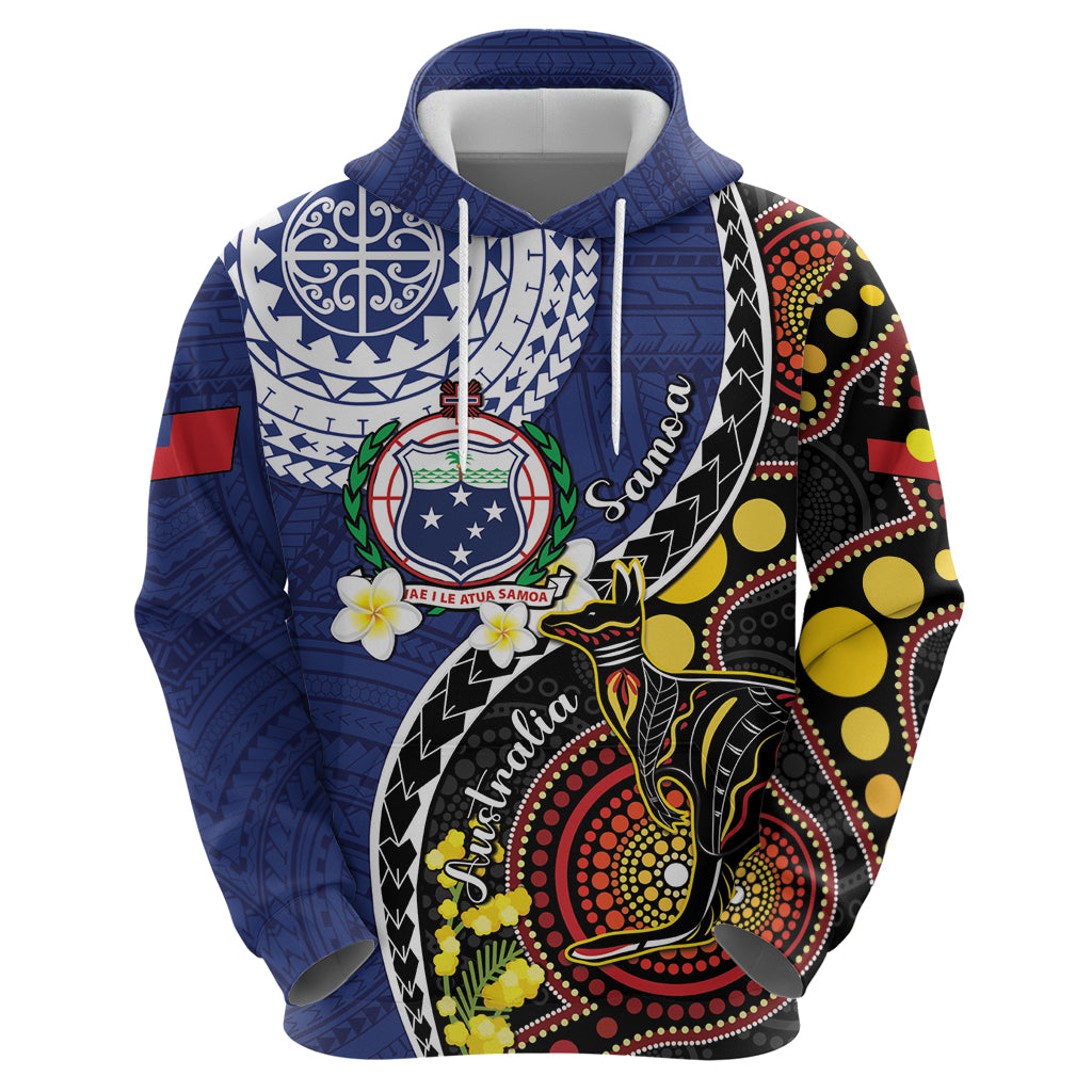 Samoa And Australia Together Zip Hoodie Aboriginal Mix Polynesian