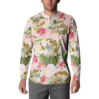 Hawaii Guinea Hula Pig Button Sweatshirt Funny Tropical Style