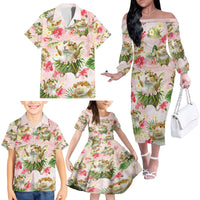 Hawaii Guinea Hula Pig Family Matching Off The Shoulder Long Sleeve Dress and Hawaiian Shirt Funny Tropical Style LT05 - Polynesian Pride