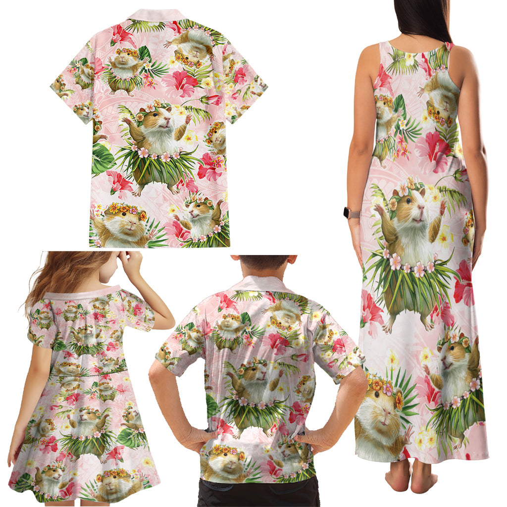Hawaii Guinea Hula Pig Family Matching Tank Maxi Dress and Hawaiian Shirt Funny Tropical Style LT05 - Polynesian Pride