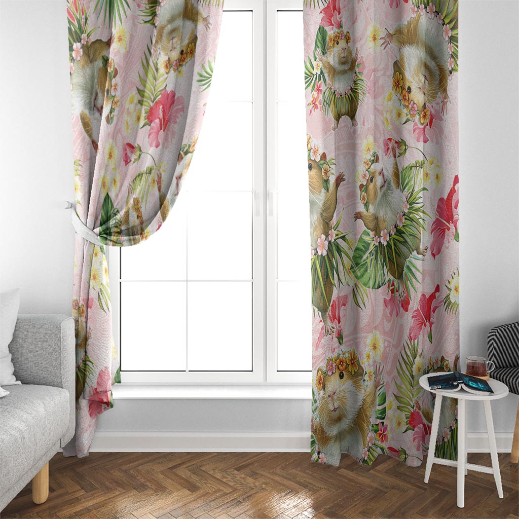 Hawaii Guinea Hula Pig Window Curtain Funny Tropical Style