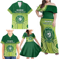 Personalised Ballantine Memorial School Family Matching Off Shoulder Maxi Dress and Hawaiian Shirt With Fijian Tapa Pattern LT05 - Polynesian Pride