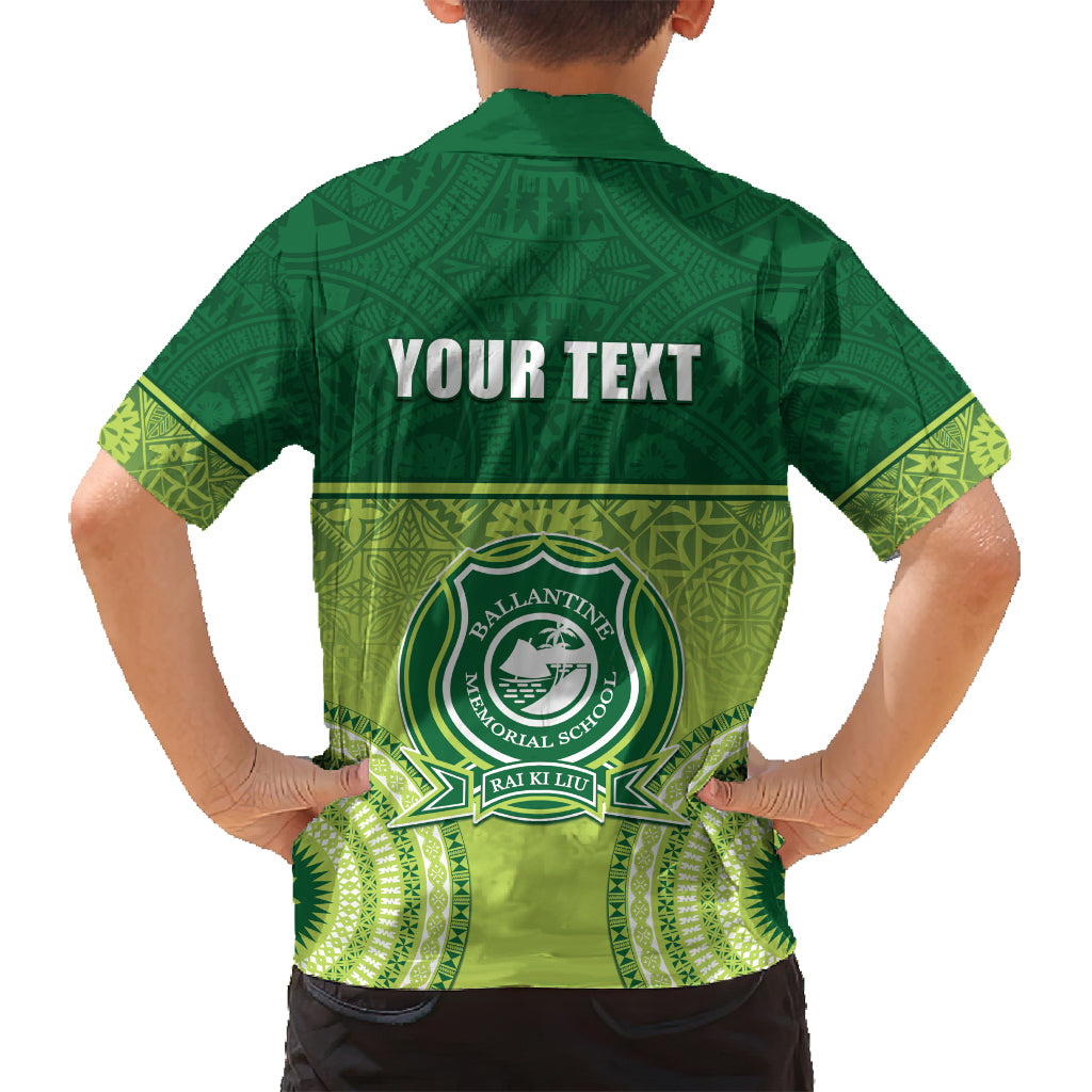 Personalised Ballantine Memorial School Family Matching Off Shoulder Short Dress and Hawaiian Shirt With Fijian Tapa Pattern LT05 - Polynesian Pride