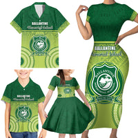 Personalised Ballantine Memorial School Family Matching Short Sleeve Bodycon Dress and Hawaiian Shirt With Fijian Tapa Pattern LT05 - Polynesian Pride