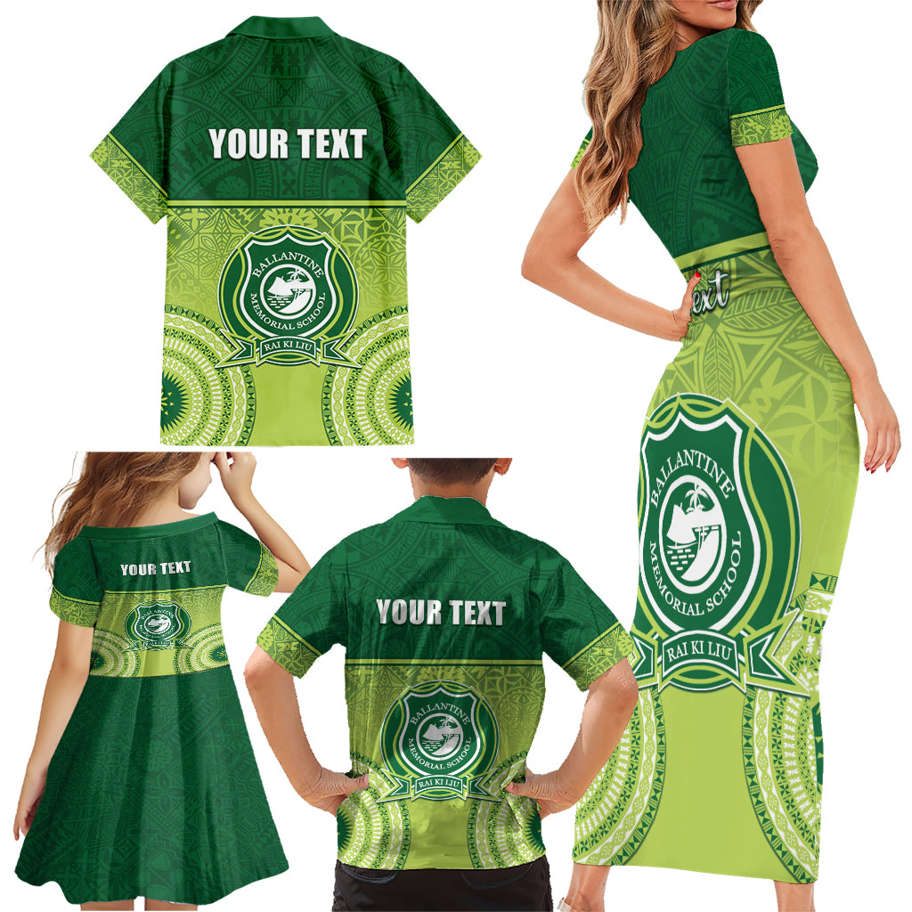 Personalised Ballantine Memorial School Family Matching Short Sleeve Bodycon Dress and Hawaiian Shirt With Fijian Tapa Pattern LT05 - Polynesian Pride