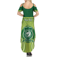 Personalised Ballantine Memorial School Family Matching Summer Maxi Dress and Hawaiian Shirt With Fijian Tapa Pattern LT05 - Polynesian Pride