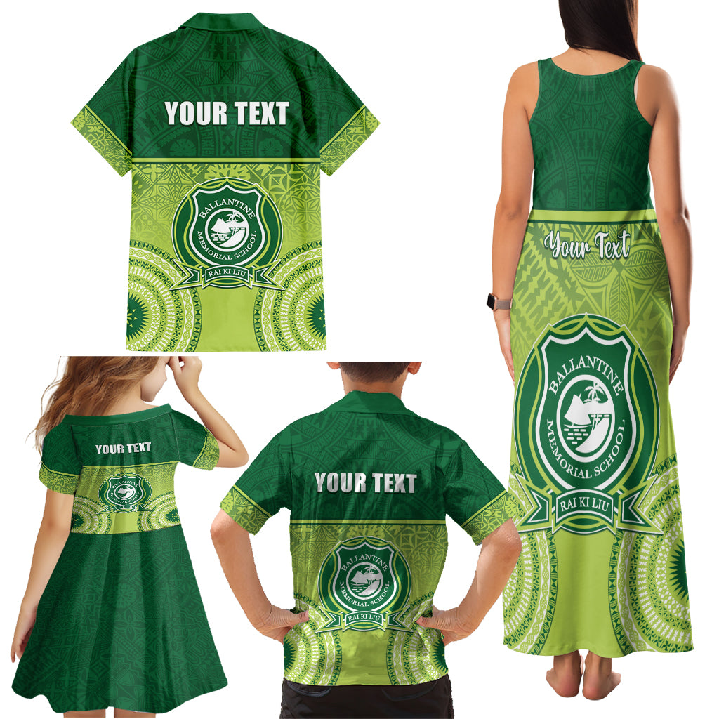 Personalised Ballantine Memorial School Family Matching Tank Maxi Dress and Hawaiian Shirt With Fijian Tapa Pattern LT05 - Polynesian Pride