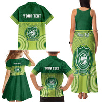 Personalised Ballantine Memorial School Family Matching Tank Maxi Dress and Hawaiian Shirt With Fijian Tapa Pattern LT05 - Polynesian Pride