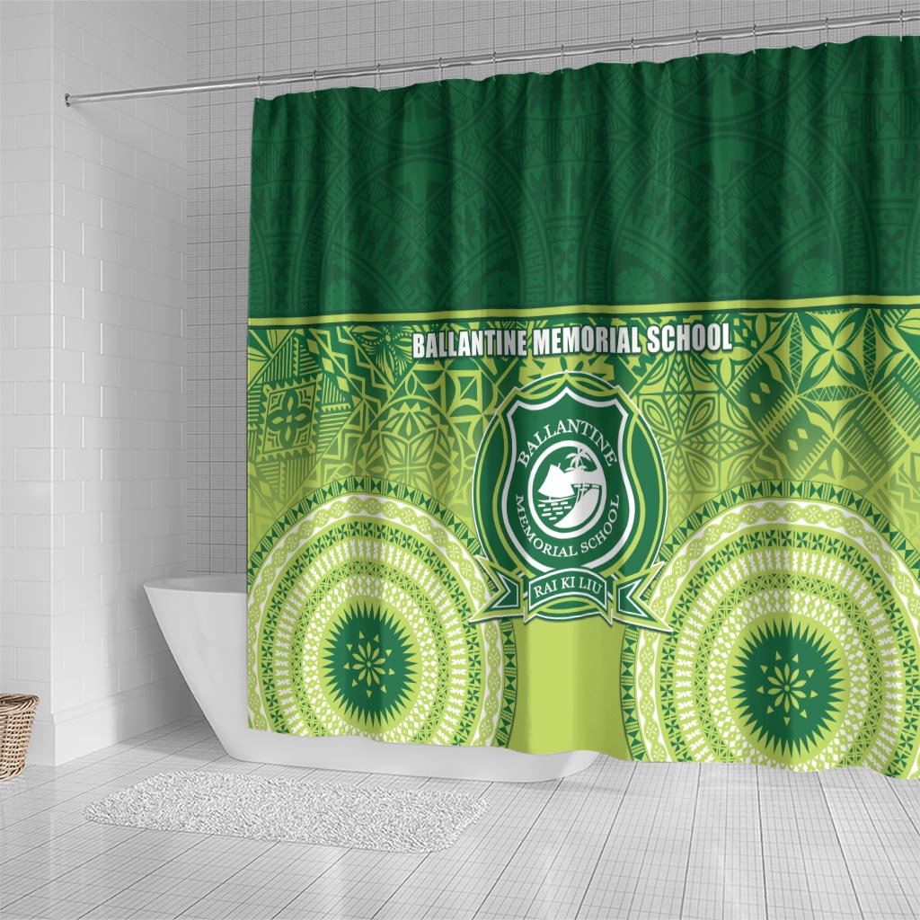 Ballantine Memorial School Shower Curtain With Fijian Tapa Pattern