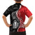 New Zealand Aotearoa Family Matching Off Shoulder Maxi Dress and Hawaiian Shirt Kiwi Fern Maori Pattern Red Version