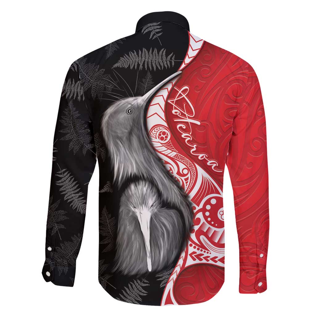 New Zealand Aotearoa Family Matching Puletasi and Hawaiian Shirt Kiwi Fern Maori Pattern Red Version LT05 - Polynesian Pride