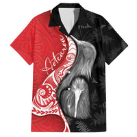 New Zealand Aotearoa Family Matching Tank Maxi Dress and Hawaiian Shirt Kiwi Fern Maori Pattern Red Version LT05 Dad's Shirt - Short Sleeve Red - Polynesian Pride