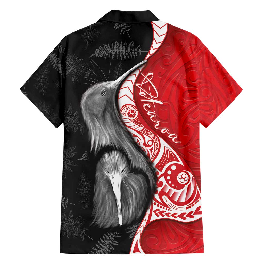 New Zealand Aotearoa Family Matching Tank Maxi Dress and Hawaiian Shirt Kiwi Fern Maori Pattern Red Version LT05 - Polynesian Pride