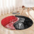 New Zealand Aotearoa Round Carpet Kiwi Fern Maori Pattern Red Version