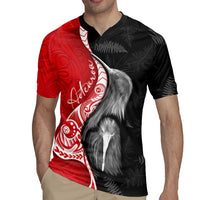 New Zealand Aotearoa Rugby Jersey Kiwi Fern Maori Pattern Red Version LT05 - Polynesian Pride