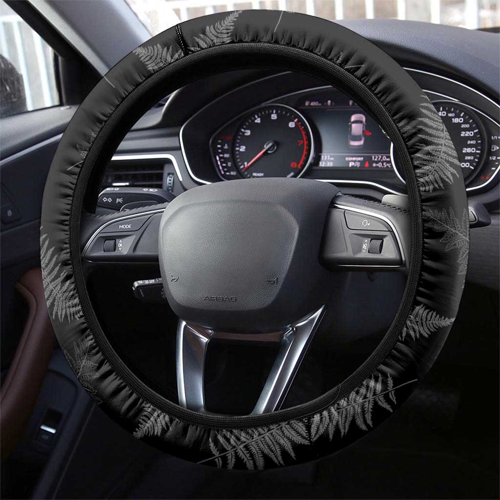 New Zealand Aotearoa Steering Wheel Cover Kiwi Fern Maori Pattern Red Version LT05 - Polynesian Pride