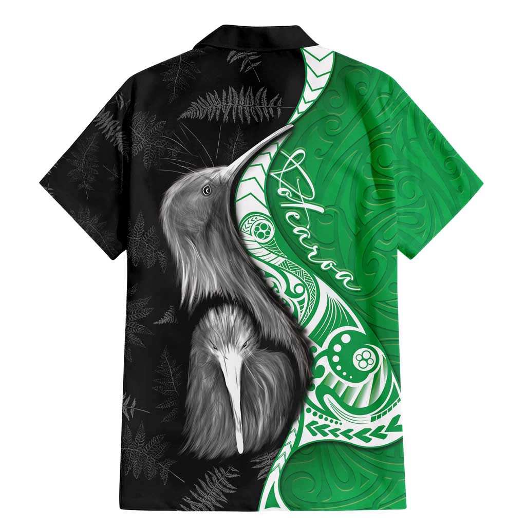 New Zealand Aotearoa Family Matching Mermaid Dress and Hawaiian Shirt Kiwi Fern Maori Pattern Green Version LT05 - Polynesian Pride