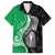 New Zealand Aotearoa Family Matching Off Shoulder Maxi Dress and Hawaiian Shirt Kiwi Fern Maori Pattern Green Version