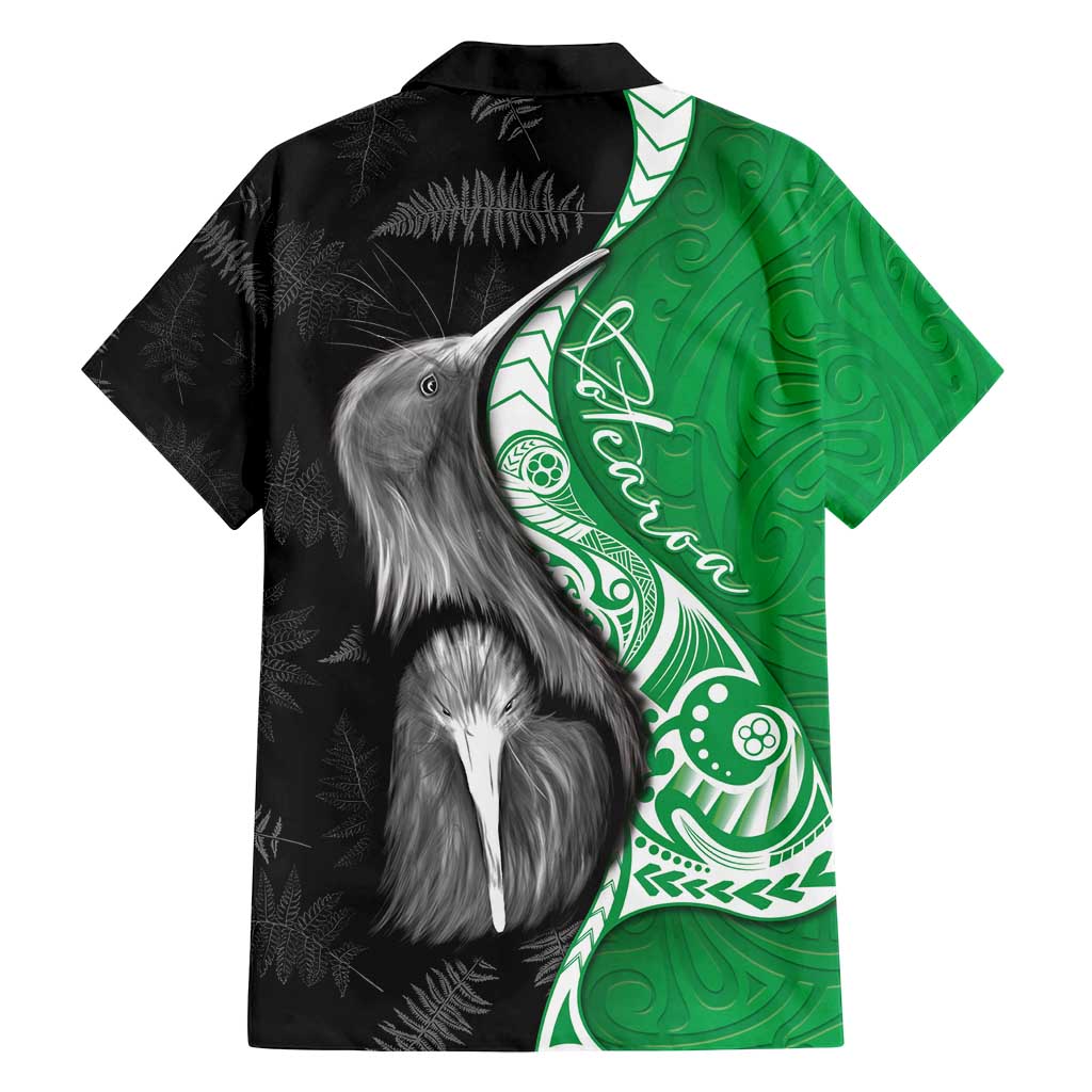 New Zealand Aotearoa Family Matching Puletasi and Hawaiian Shirt Kiwi Fern Maori Pattern Green Version LT05 - Polynesian Pride