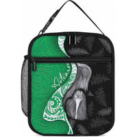New Zealand Aotearoa Lunch Bag Kiwi Fern Maori Pattern Green Version LT05 10.2 × 8.3 × 4.3 inch Green - Polynesian Pride