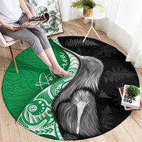 New Zealand Aotearoa Round Carpet Kiwi Fern Maori Pattern Green Version LT05 - Polynesian Pride