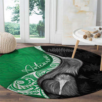 New Zealand Aotearoa Round Carpet Kiwi Fern Maori Pattern Green Version LT05 - Polynesian Pride