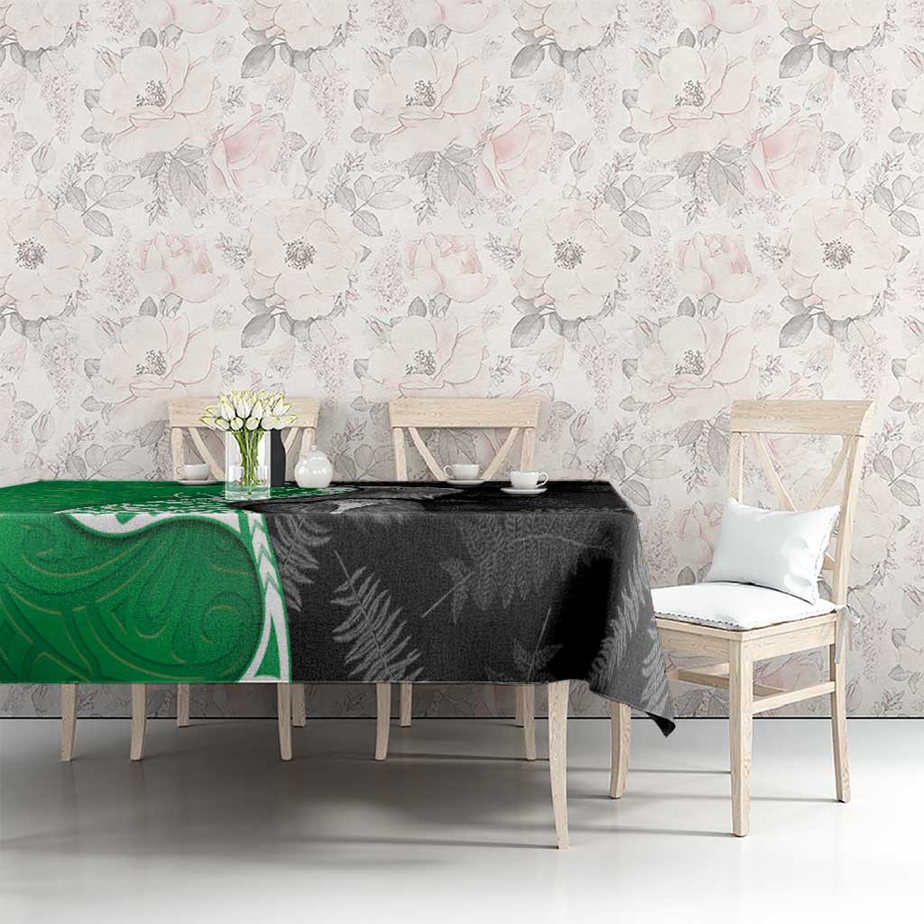 New Zealand Aotearoa Tablecloth Kiwi Fern Maori Pattern Green Version