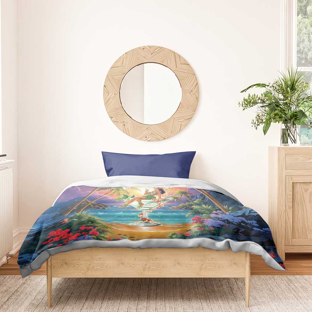 Aloha Hawaii Bedding Set Hula Martini Tropical Vibes - Polynesian Pride