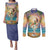 Aloha Hawaii Couples Matching Puletasi and Long Sleeve Button Shirt Hula Martini Tropical Vibes - Polynesian Pride