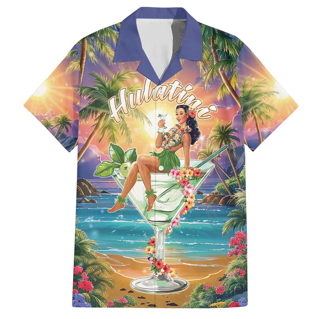 Aloha Hawaii Family Matching Short Sleeve Bodycon Dress and Hawaiian Shirt Hula Martini Tropical Vibes LT05 Dad's Shirt - Short Sleeve Colorful - Polynesian Pride