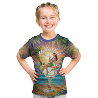 Aloha Hawaii Kid T Shirt Hula Martini Tropical Vibes - Polynesian Pride