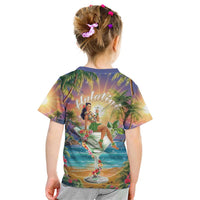 Aloha Hawaii Kid T Shirt Hula Martini Tropical Vibes - Polynesian Pride