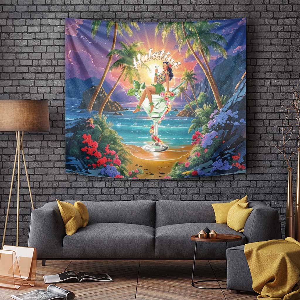 Aloha Hawaii Tapestry Hula Martini Tropical Vibes - Polynesian Pride