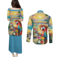 Hawaii Parrot Couples Matching Puletasi and Long Sleeve Button Shirt Im Not Waiting Till 5 Oclock