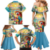 Hawaii Parrot Family Matching Mermaid Dress and Hawaiian Shirt Im Not Waiting Till 5 Oclock LT05 - Polynesian Pride