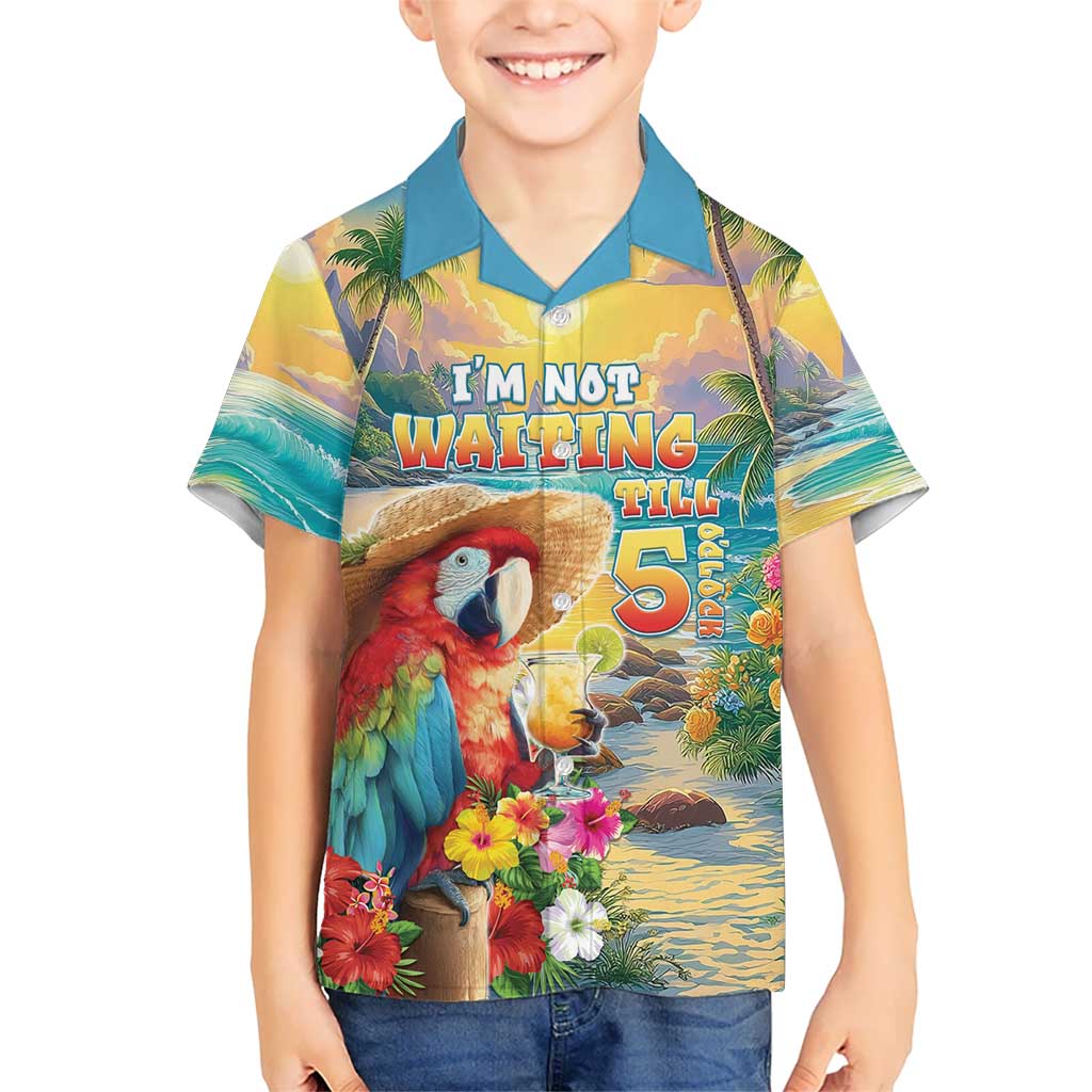 Hawaii Parrot Family Matching Mermaid Dress and Hawaiian Shirt Im Not Waiting Till 5 Oclock LT05 Son's Shirt Colorful - Polynesian Pride