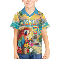 Hawaii Parrot Family Matching Off Shoulder Maxi Dress and Hawaiian Shirt Im Not Waiting Till 5 Oclock
