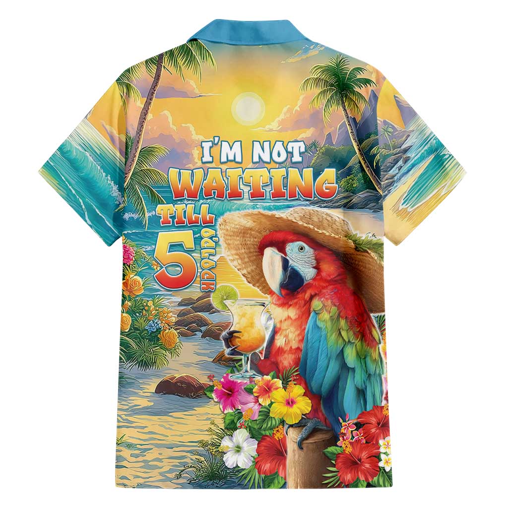 Hawaii Parrot Family Matching Off Shoulder Short Dress and Hawaiian Shirt Im Not Waiting Till 5 Oclock