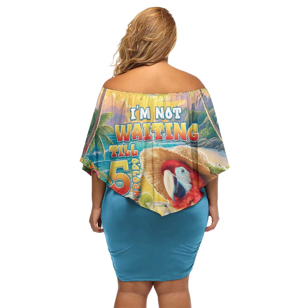 Hawaii Parrot Family Matching Off Shoulder Short Dress and Hawaiian Shirt Im Not Waiting Till 5 Oclock